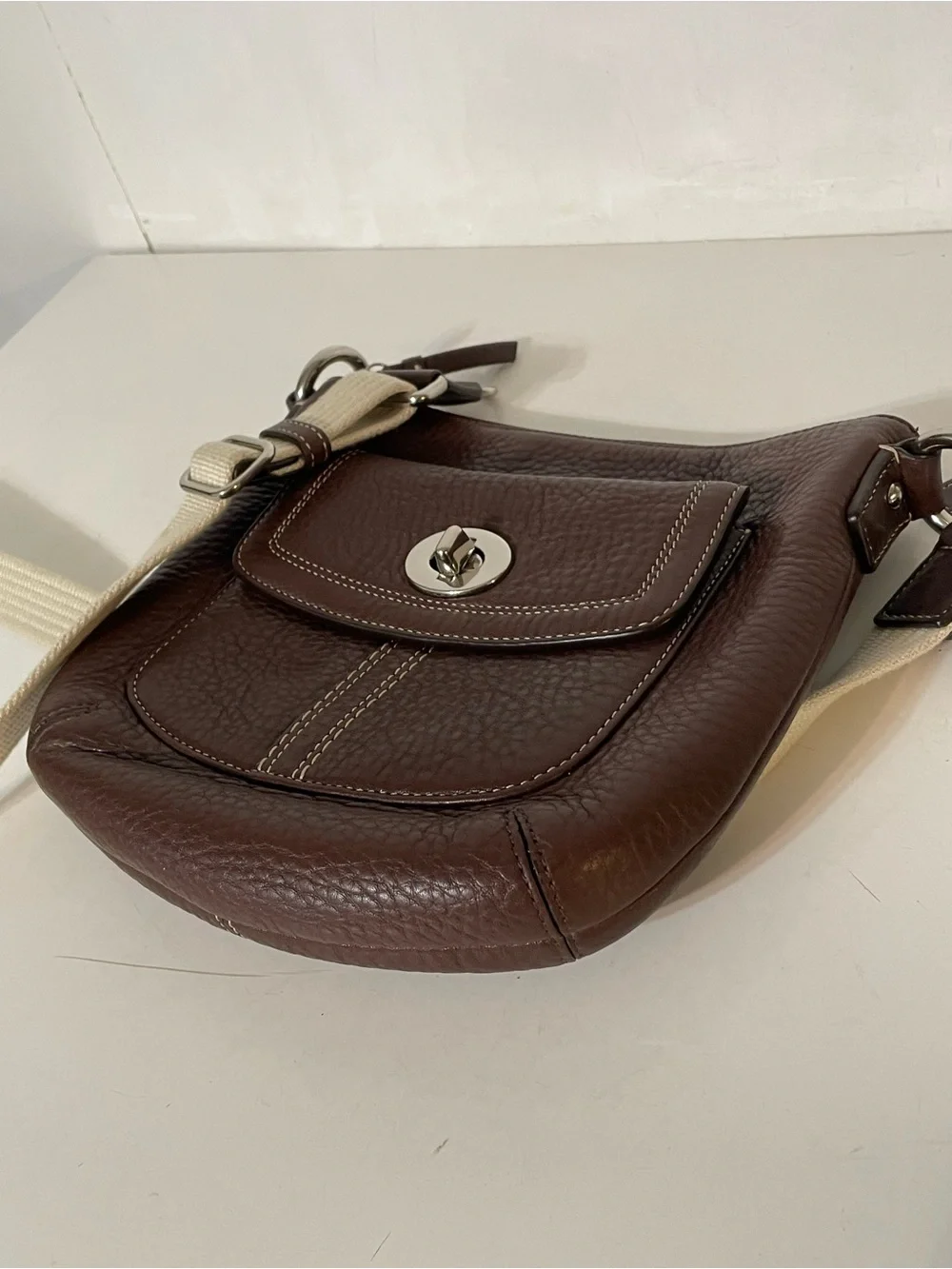 Coach Hamilton Pebbled Leather Crossbody in Brown
